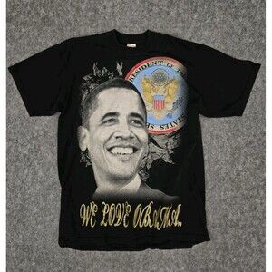Phat Farm Obama President  T Shirt US Seal ALL OVER Graphic Design 2XL Vintage
